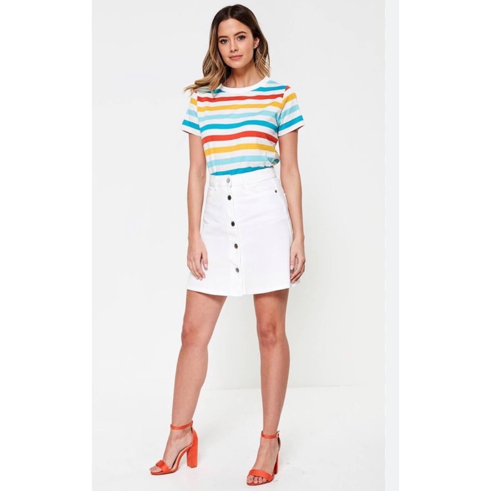 Noisy May White A-Line Skirt